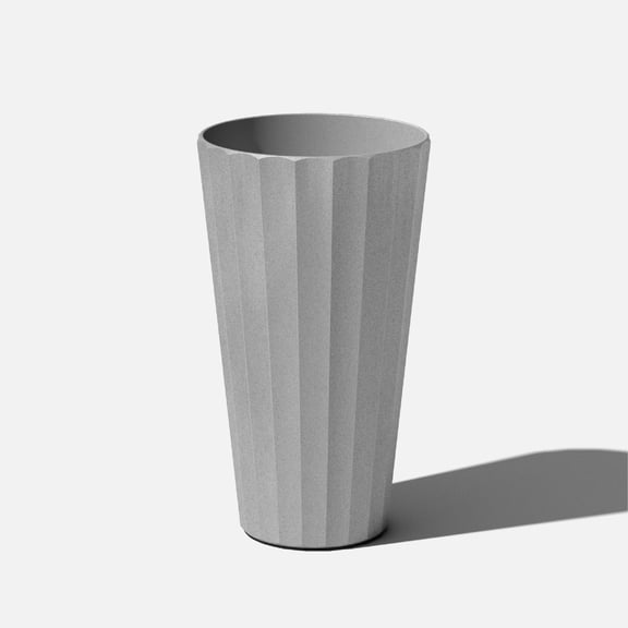 Veradek Column Series 26" Tall Plastic-Stone Planter - (Gray)