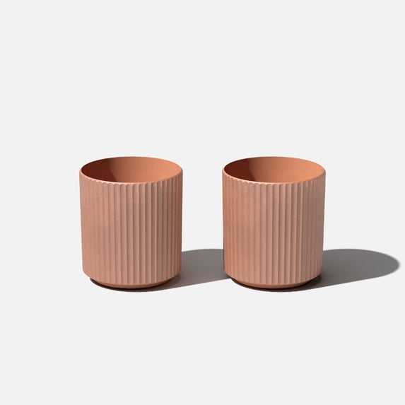 Veradek Demi Series 12" Plastic-Stone Planter - 2-Pack Terracotta