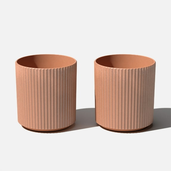 Veradek Demi Series 16" Plastic-Stone Planter - 2-Pack Terracotta