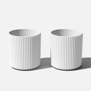 Veradek Demi Series  16" Plastic-Stone Planter - 2-Pack White
