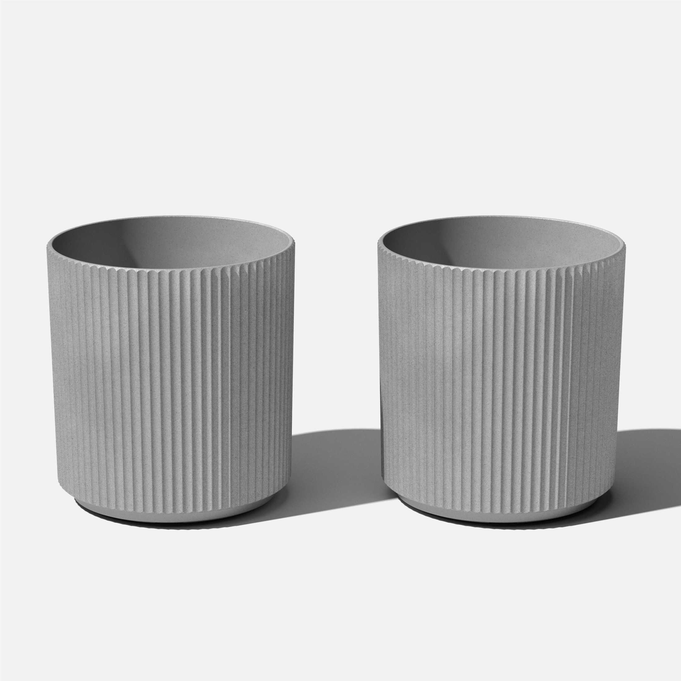 Veradek Demi Series 20" Plastic-Stone Planter - 2-Pack Gray