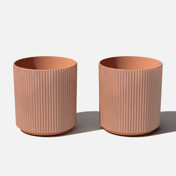 Veradek Demi Series 20" Plastic-Stone Planter - 2-Pack Terracotta
