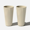 thumbnail image 1 of Veradek Demi Series 26" Tall Plastic-Stone Planter - Sand 2 Pack, 1 of 11