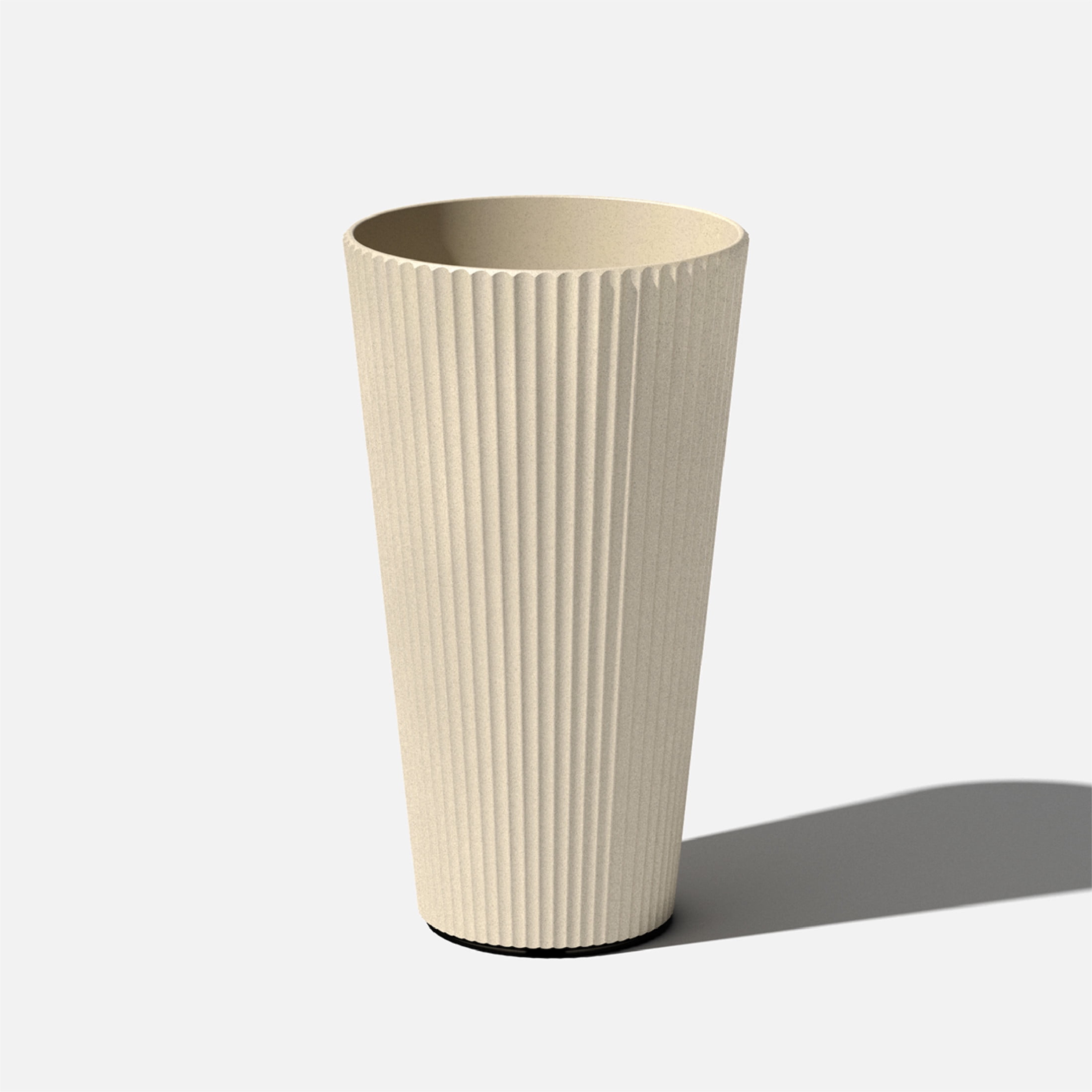 26" Sand Plastic-Stone Tall Planter for Indoor/Outdoor Use