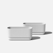 Veradek Demi Series 30" Long Plastic-Stone Planter - White 2 Pack