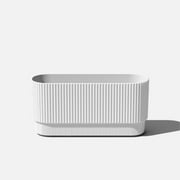Veradek Demi Series 30" Long Plastic-Stone Planter - White