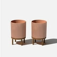 thumbnail image 1 of Veradek Demi Series Raised 12" Plastic-Stone Planter - (Terracotta/Brown, 2 Pack), 1 of 10