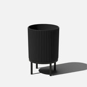 Veradek Demi Series Raised 16" Plastic-Stone Planter - (Black/Black, 1 Pack)