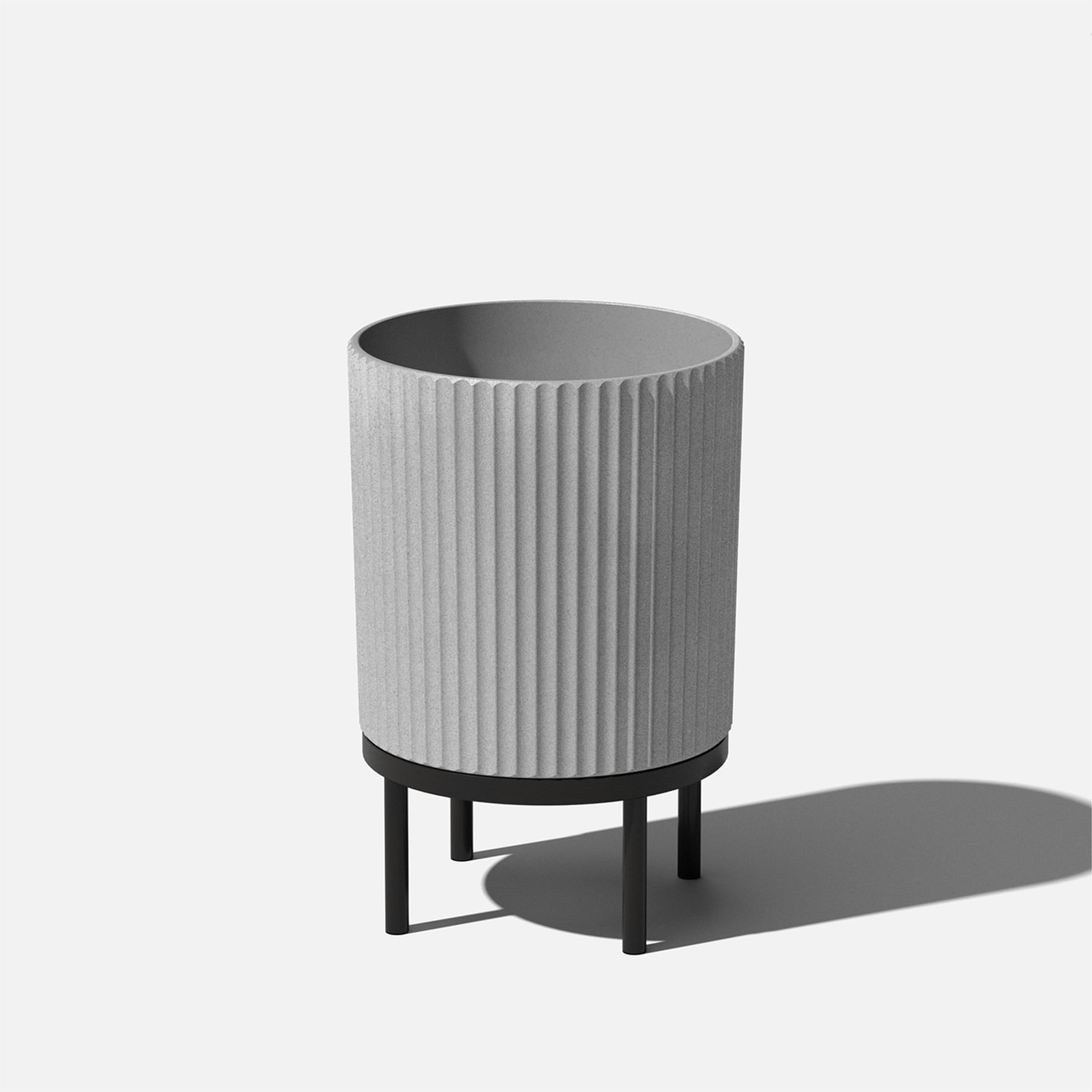 Veradek Demi Series Raised 16" Plastic-Stone Planter - (Gray/Black, 1 Pack)