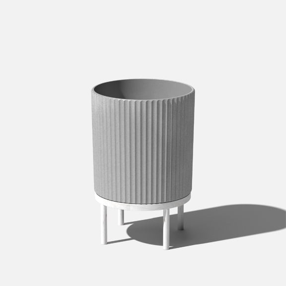 Veradek Demi Series Raised 16" Plastic-Stone Planter - (Gray/White, 1 Pack)