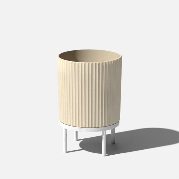 Veradek Demi Series Raised 16" Plastic-Stone Planter - (Sand/White, 1 Pack)