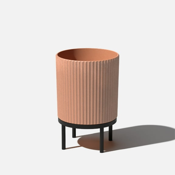 Veradek Demi Series Raised 16" Plastic-Stone Planter - (Terracotta/Black, 1 Pack)