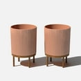 thumbnail image 1 of Veradek Demi Series Raised 16" Plastic-Stone Planter - (Terracotta/Brown, 2 Pack), 1 of 10
