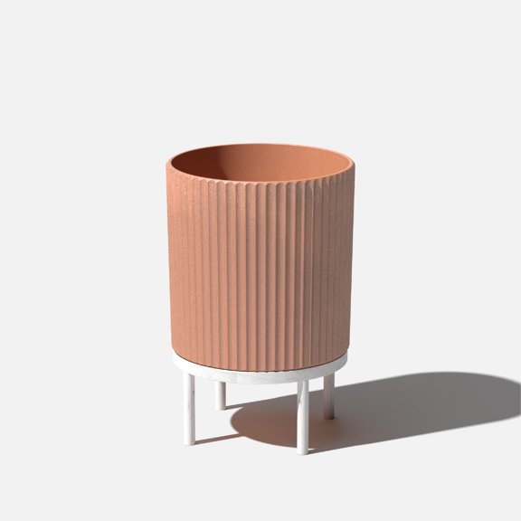 Veradek Demi Series Raised 16" Plastic-Stone Planter - (Terracotta/White, 1 Pack)