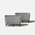 thumbnail image 1 of Veradek Demi Series Raised 30" Long Plastic-Stone Planter - (Gray/Black, 2 Pack), 1 of 9