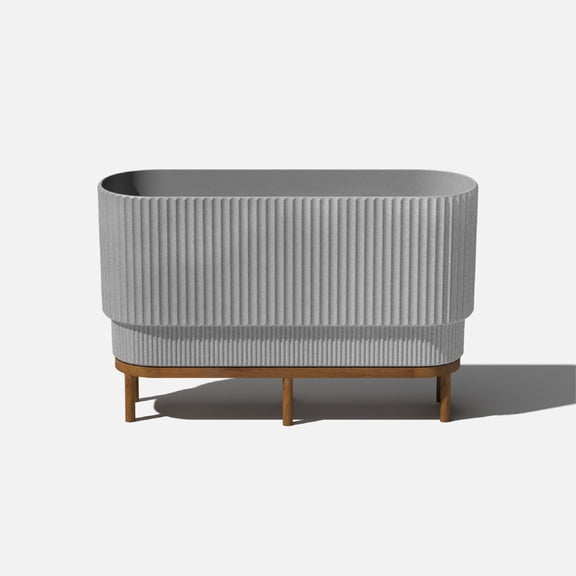 Veradek Demi Series Raised 30" Long Plastic-Stone Planter - (Gray/Brown, 1 Pack)