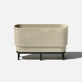 thumbnail image 1 of Veradek Demi Series Raised 30" Long Plastic-Stone Planter - (Sand/Black, 1 Pack), 1 of 9