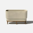thumbnail image 1 of Veradek Demi Series Raised 30" Long Plastic-Stone Planter - (Sand/Brown, 1 Pack), 1 of 9