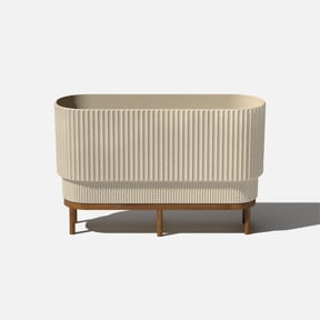Veradek Demi Series Raised 30" Long Plastic-Stone Planter - (Sand/Brown, 1 Pack)