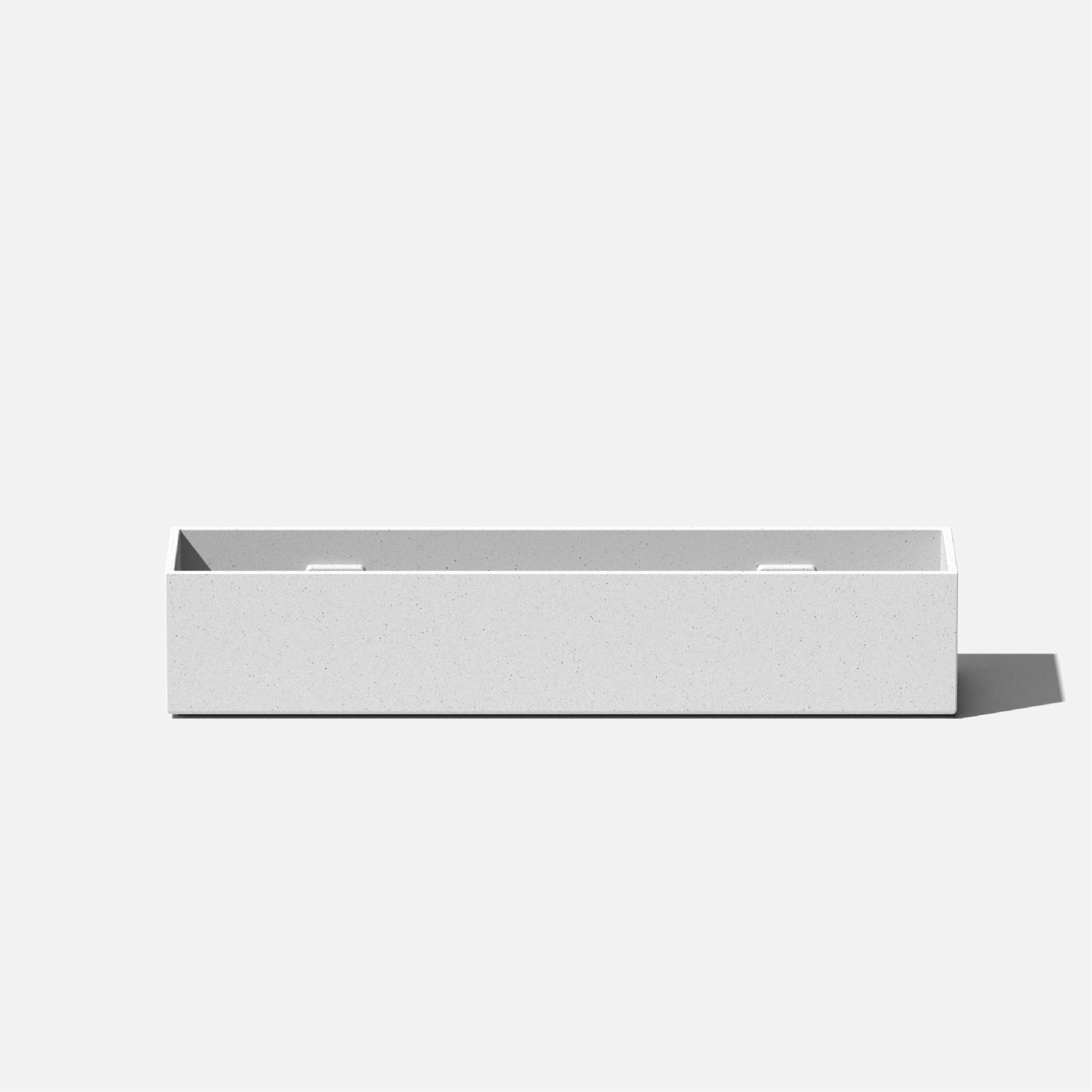 White Plastic-Stone Composite Short Planter Box