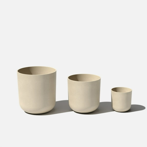 Veradek Kona Series Bundle - Three Piece Set of Plastic-Stone Planters - Sand