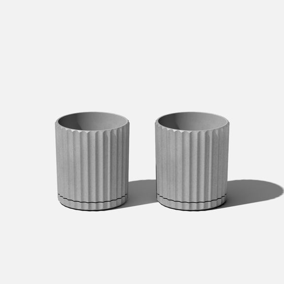 Veradek Mason Series Demi 6" Plastic-Stone Planter 2-Pack Gray