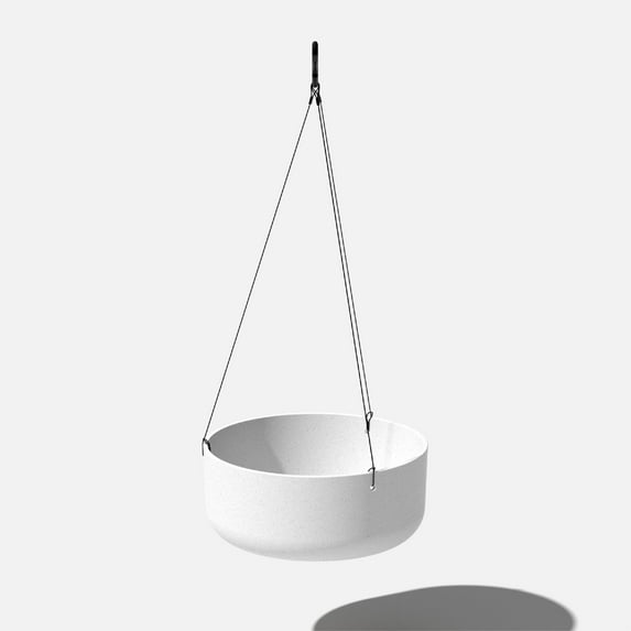 Veradek Mason Series Hanging Kona Bowl 14" Plastic-Stone Planter - White