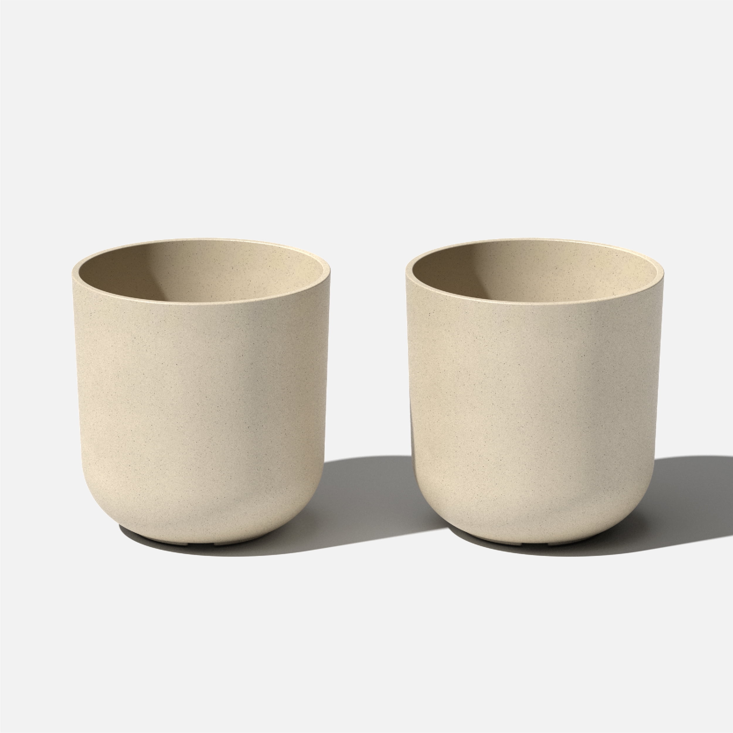 Kona Modern Sand 10" Plastic-Stone Composite Planter