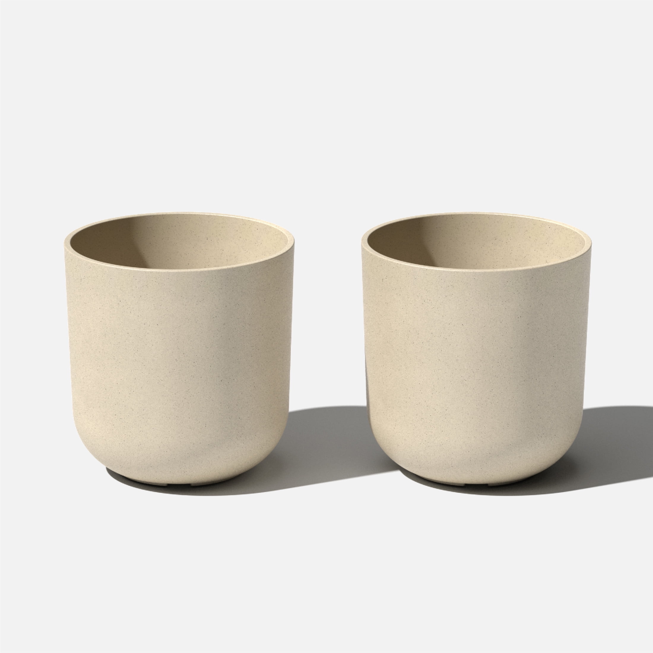Kona Modern Sand 10" Plastic-Stone Composite Planter