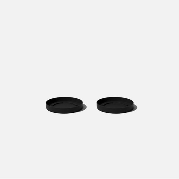 Veradek Mason Series Kona 10" Plastic-Stone Planter Tray 2-Pack Black