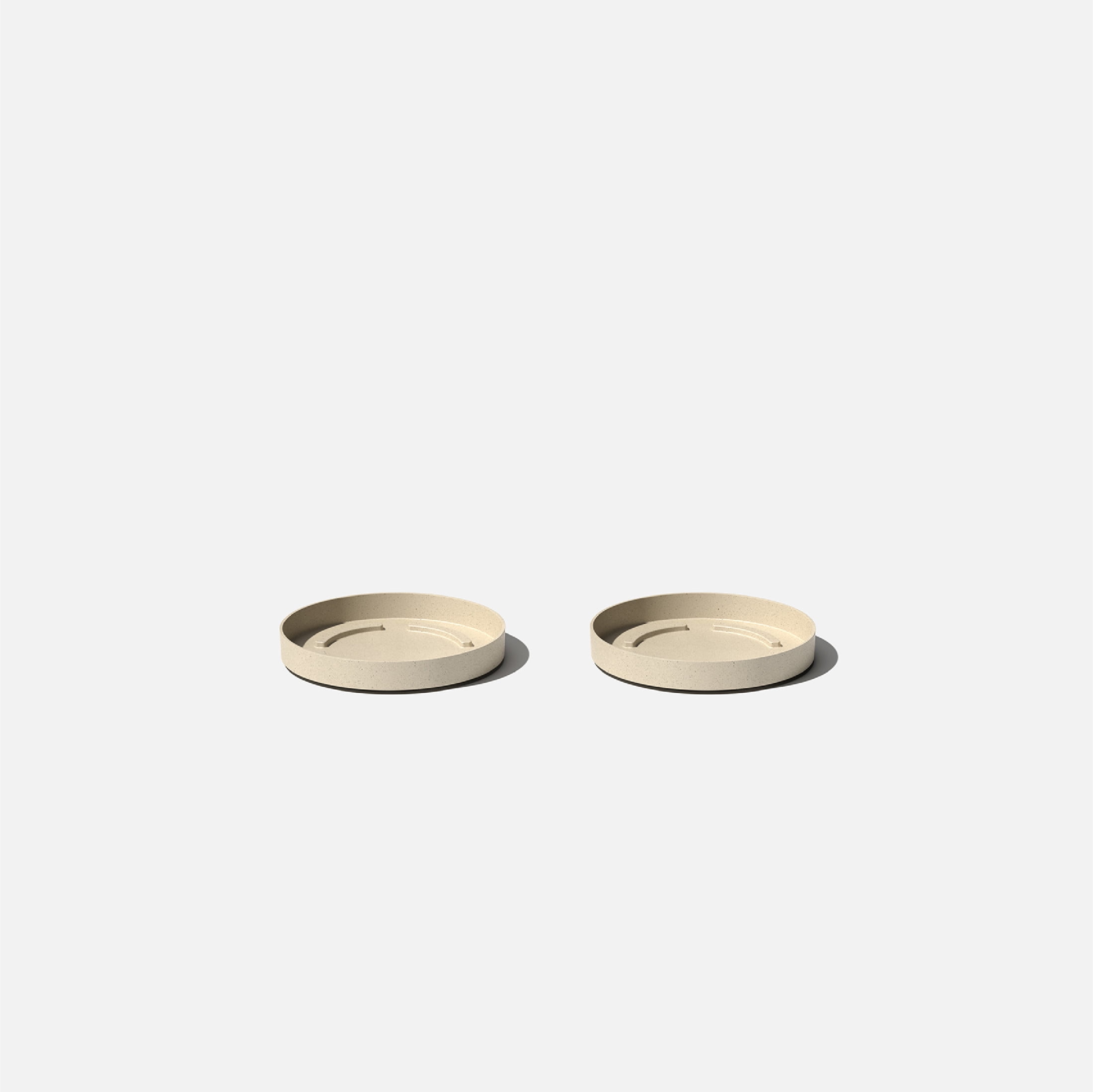 Sand Plastic-Stone 10" Planter Tray Set of 2