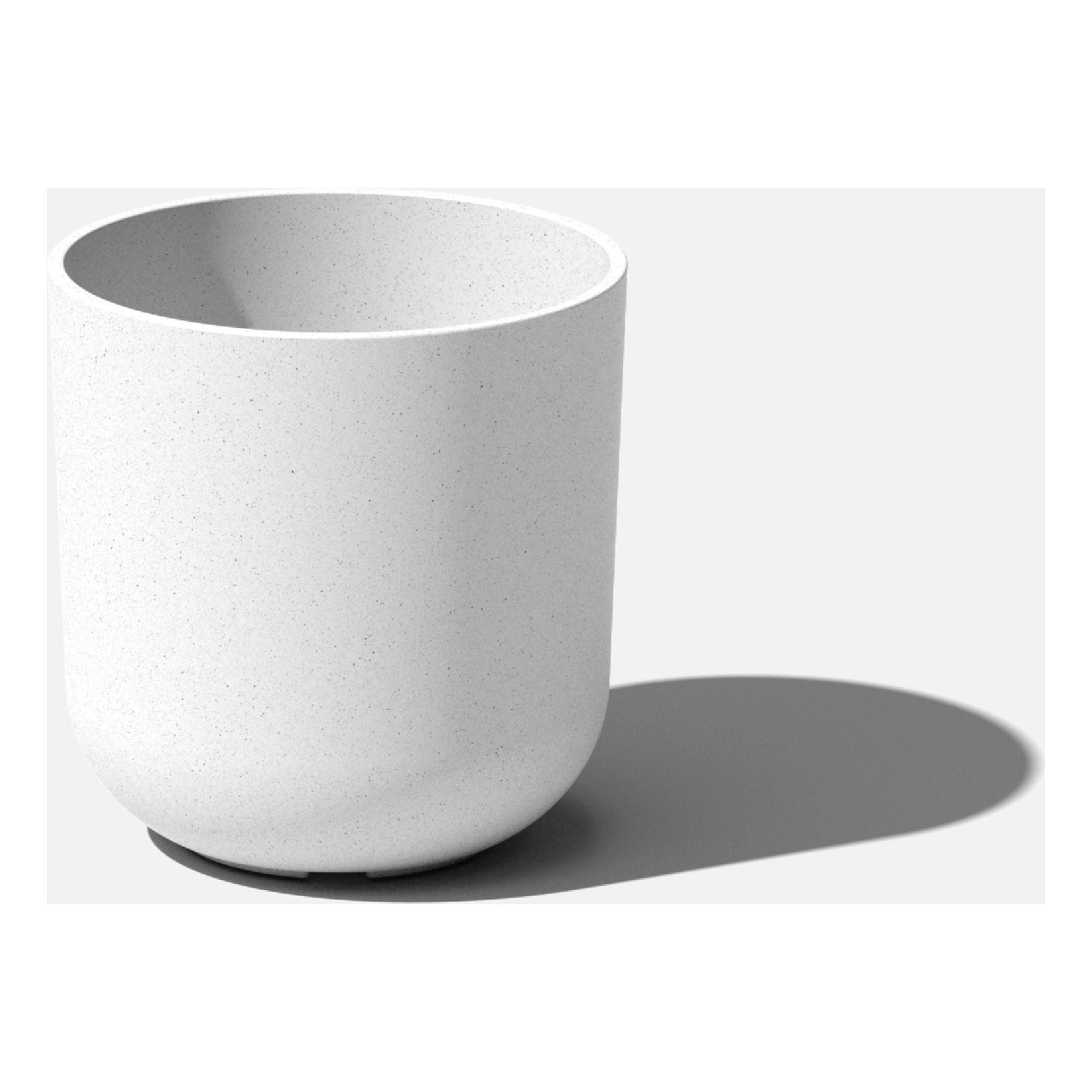Mason Series White 10" Plastic-Stone Indoor/Outdoor Planter