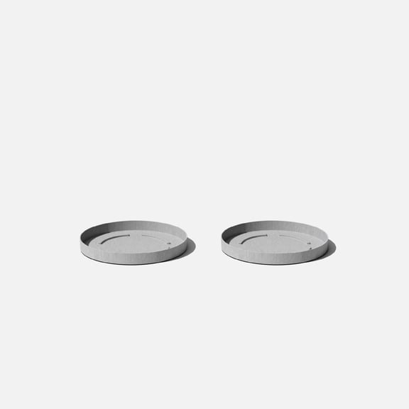 Veradek Mason Series Kona 15" Plastic-Stone Planter Tray 2-Pack Gray