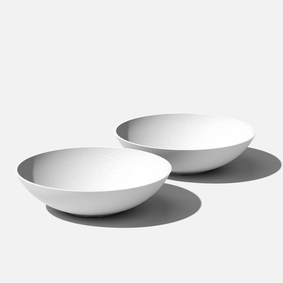 Veradek Mason Series Lane Bowl 24" Plastic-Stone Planter 2-Pack White