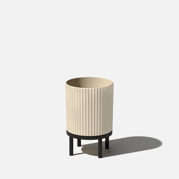 Veradek Demi Series Raised 12" Plastic-Stone Planter - (Sand/Black, 1 Pack)