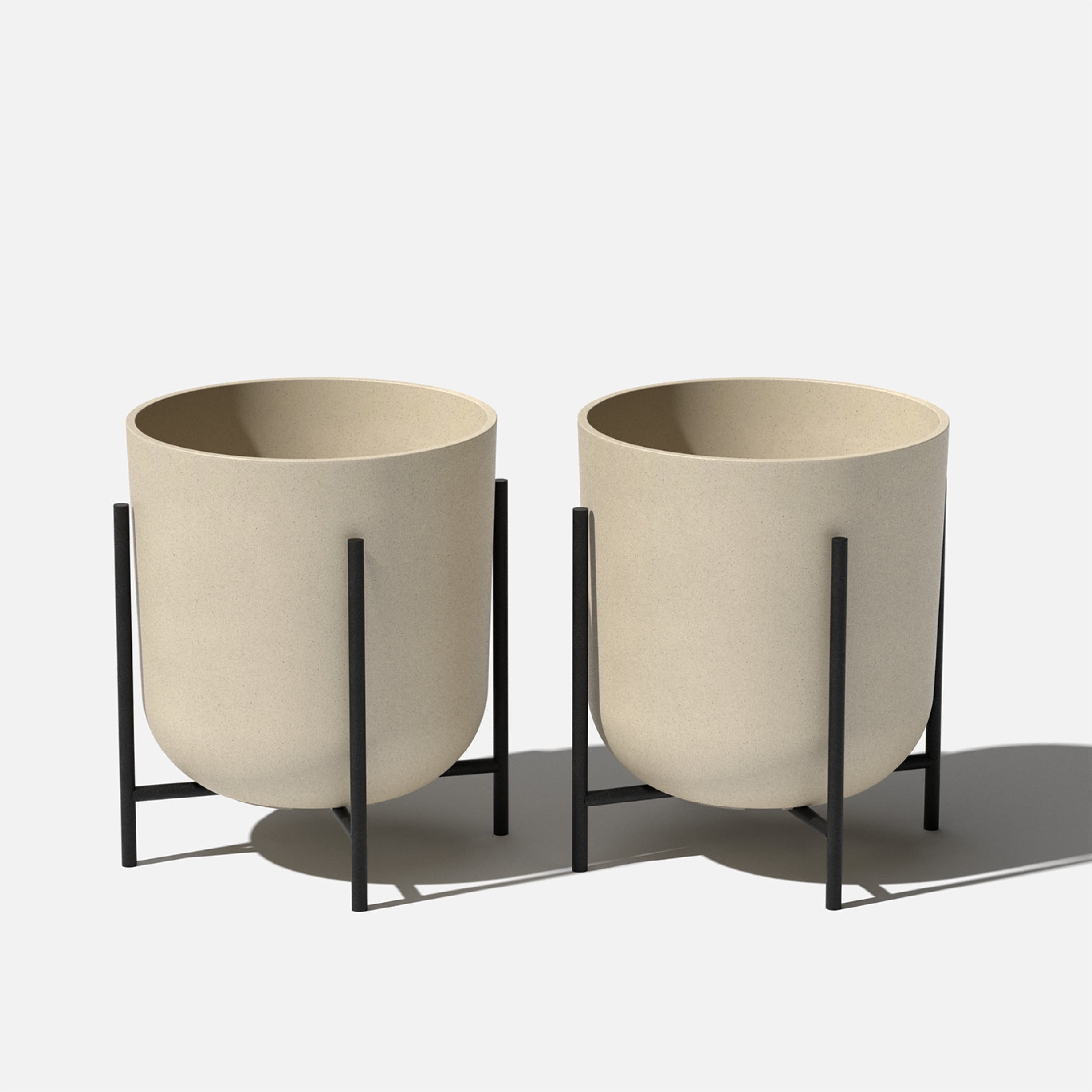 Veradek Mason Series Raised Kona 15" Plastic-Stone Planter with Stand - (Sand/2 Pack)