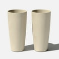 thumbnail image 1 of Veradek Mason Series Selena 28" Plastic-Stone Planter 2-Pack Sand, 1 of 14