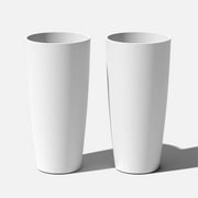 Veradek Mason Series Selena 28" Plastic-Stone Planter 2-Pack White
