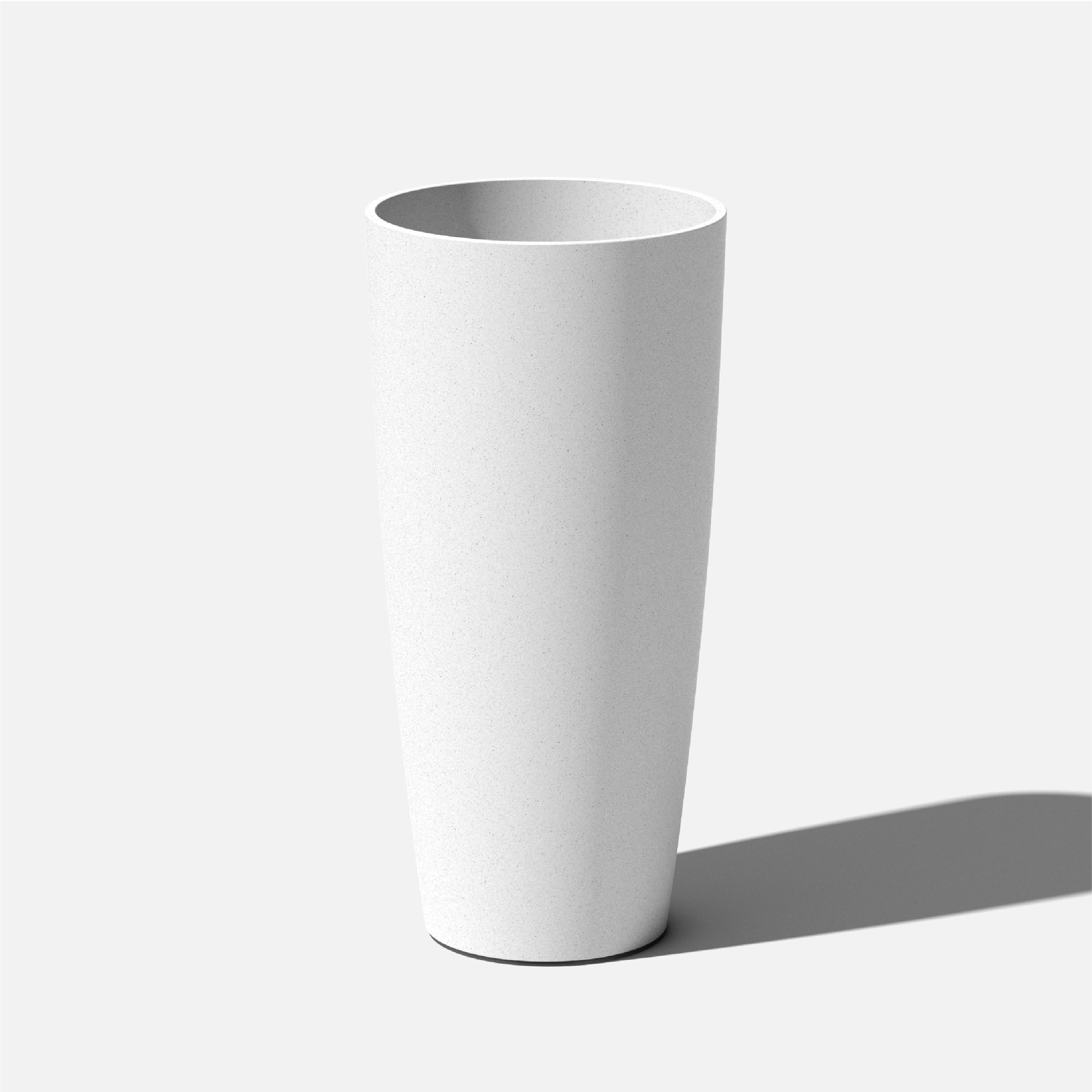 Selena 28" White Plastic-Stone Composite Planter