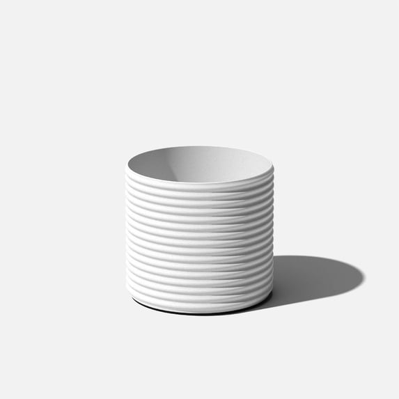 Veradek Mod Series 13" Plastic-Stone Short Planter - (White)
