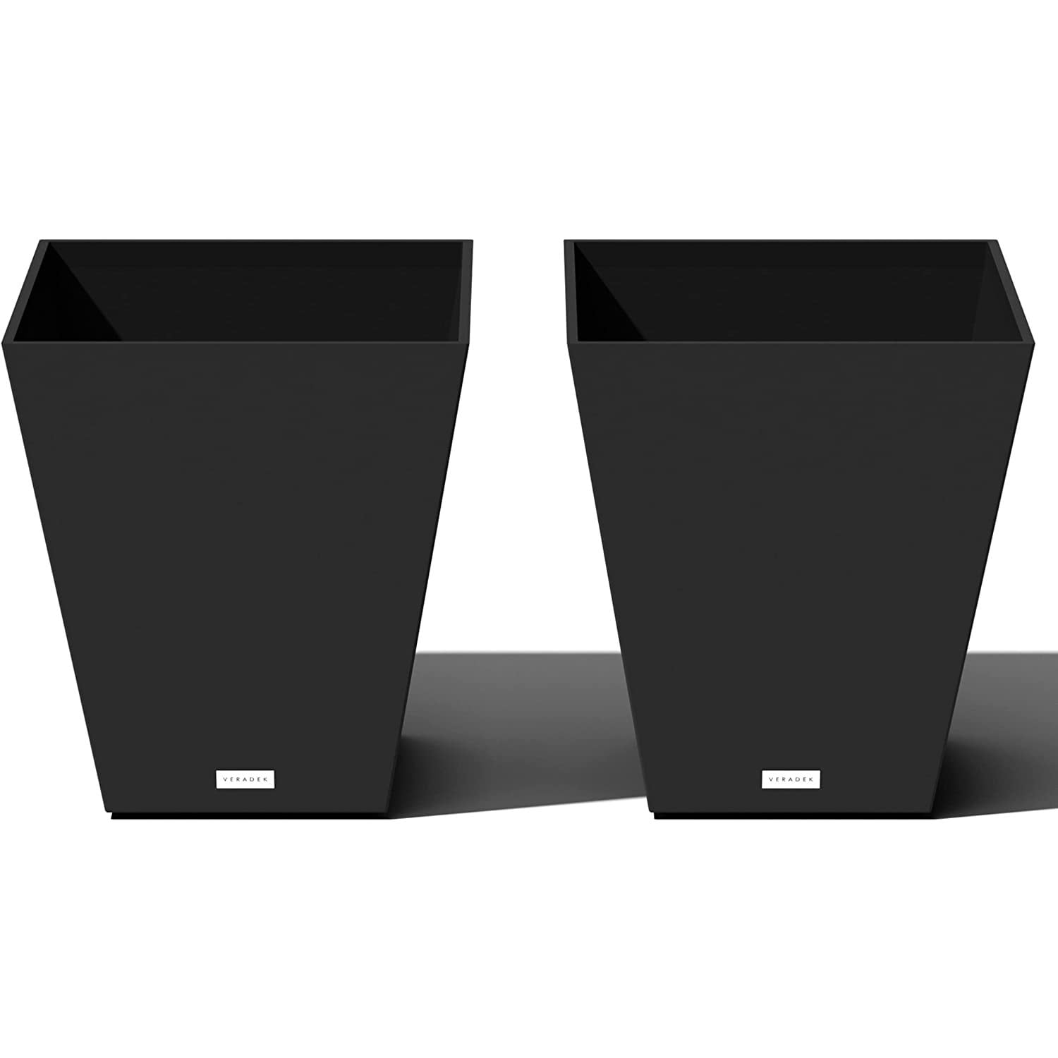 Nobleton Black Square Indoor/Outdoor Planter Set, 18" H x 16" W