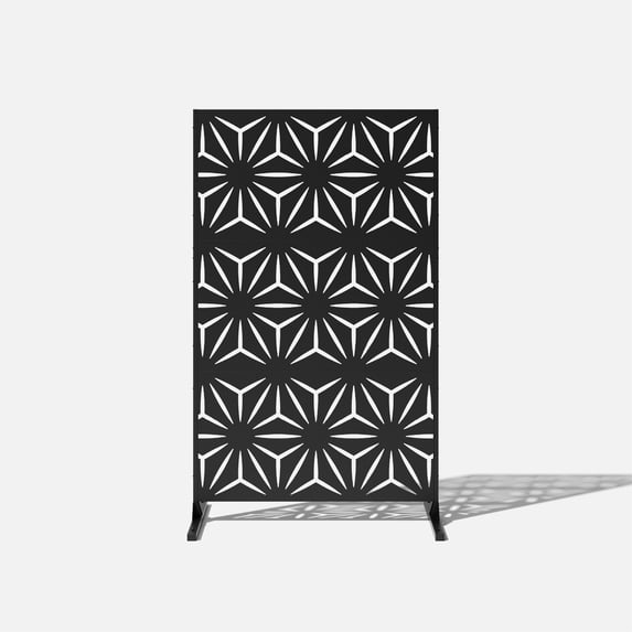 Veradek Outdoor Privacy Screen 3-Panel Set w/ Stand - (Star)
