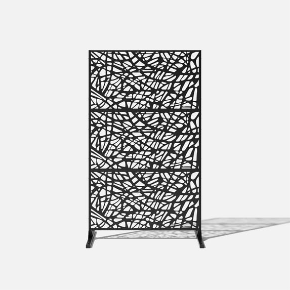 Veradek Outdoor Privacy Screen 3-Panel Set w/ Stand - (Web)