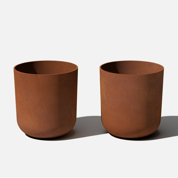 Veradek Patina Series Kona Plastic-Steel Planter - (20 inch, 2 Pack)