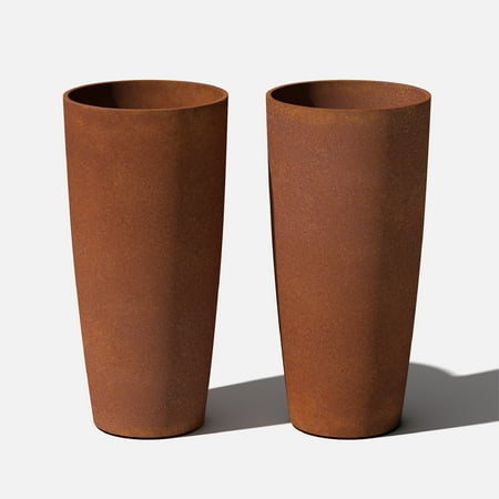 Veradek Patina Series Selena 28" Plastic-Steel Planter, 2 Pack