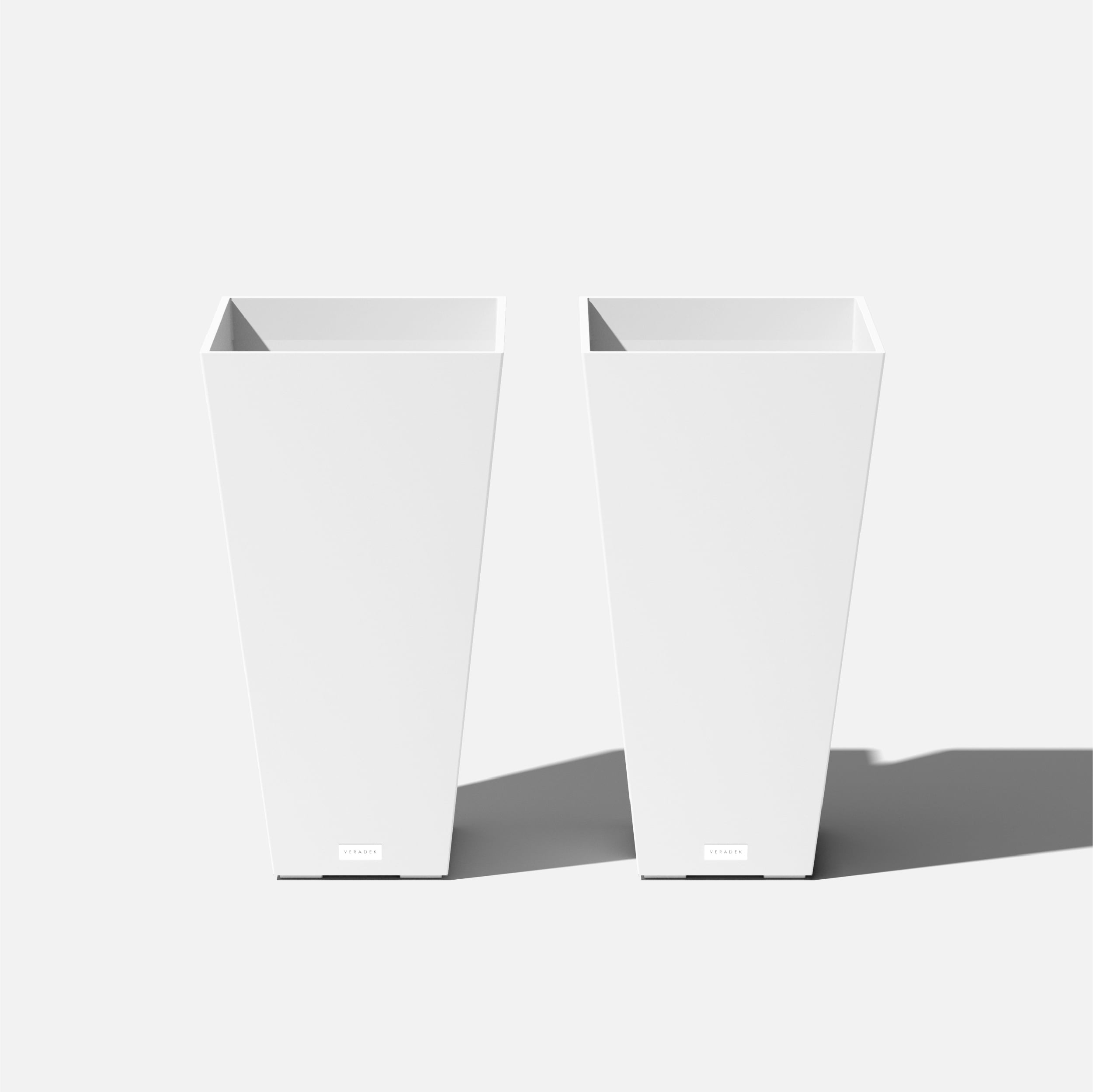 Midland Modern 26" White Recycled Plastic Indoor/Outdoor Planter