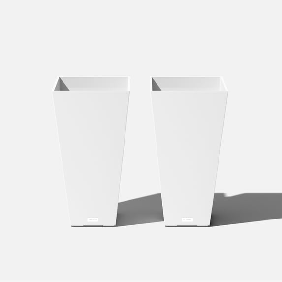 Veradek Pure Series Midland 26" Plastic Planter 2-Pack White