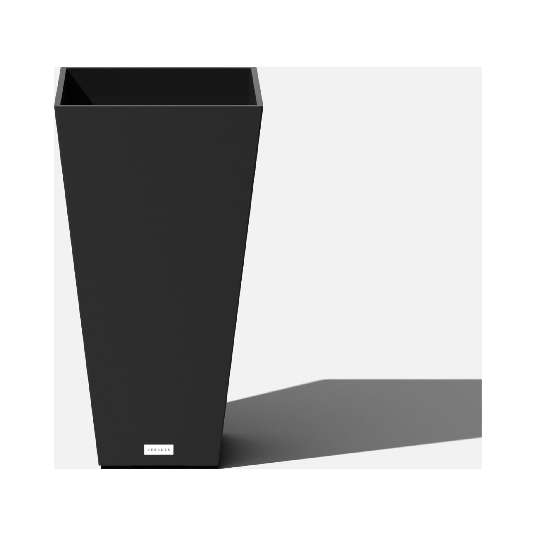 Midland 26" Black Recycled Plastic Tall Square Planter