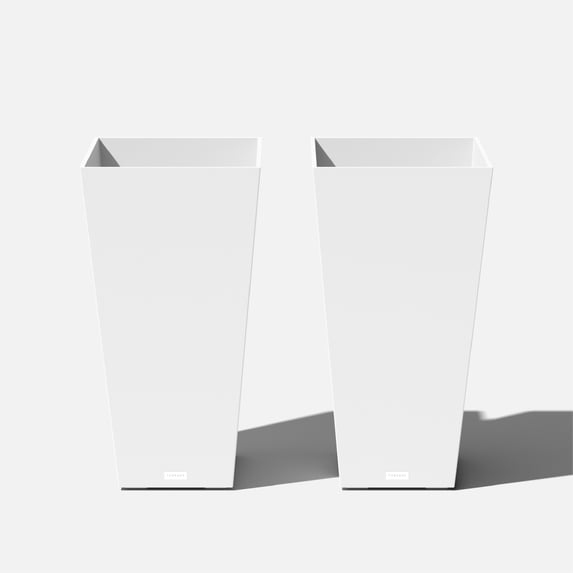 Veradek Pure Series Midland 30" Plastic Planter 2-Pack White