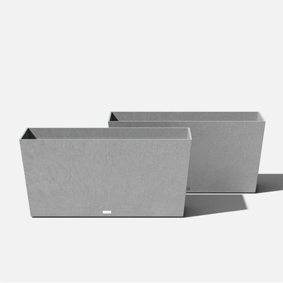 Veradek Pure Series Midori 39" Plastic Planter 2-Pack Gray